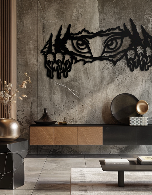 Load image into Gallery viewer, Wild Claws and Eyes Metal Wall Art – Fierce Animal Scratch Silhouette Design- KAF707

