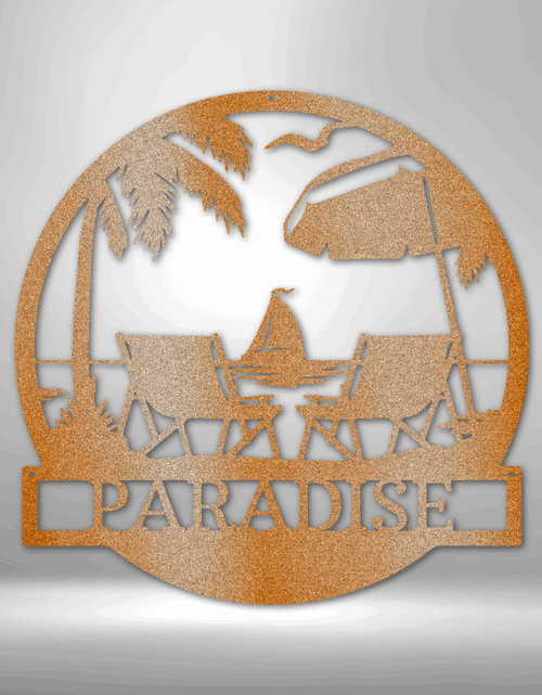 Resmi Galeri görüntüleyicisine yükleyin, Beach Paradise Kişiselleştirilmiş Hediyeler - Özel Metal Tabela
