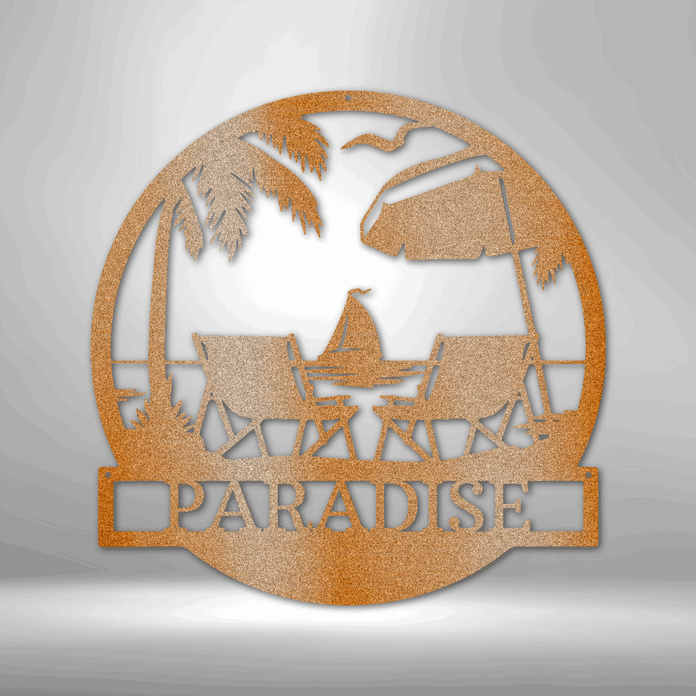 Beach Paradise Kişiselleştirilmiş Hediyeler - Özel Metal Tabela