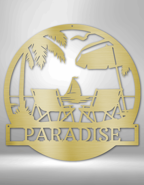 Resmi Galeri görüntüleyicisine yükleyin, Beach Paradise Kişiselleştirilmiş Hediyeler - Özel Metal Tabela
