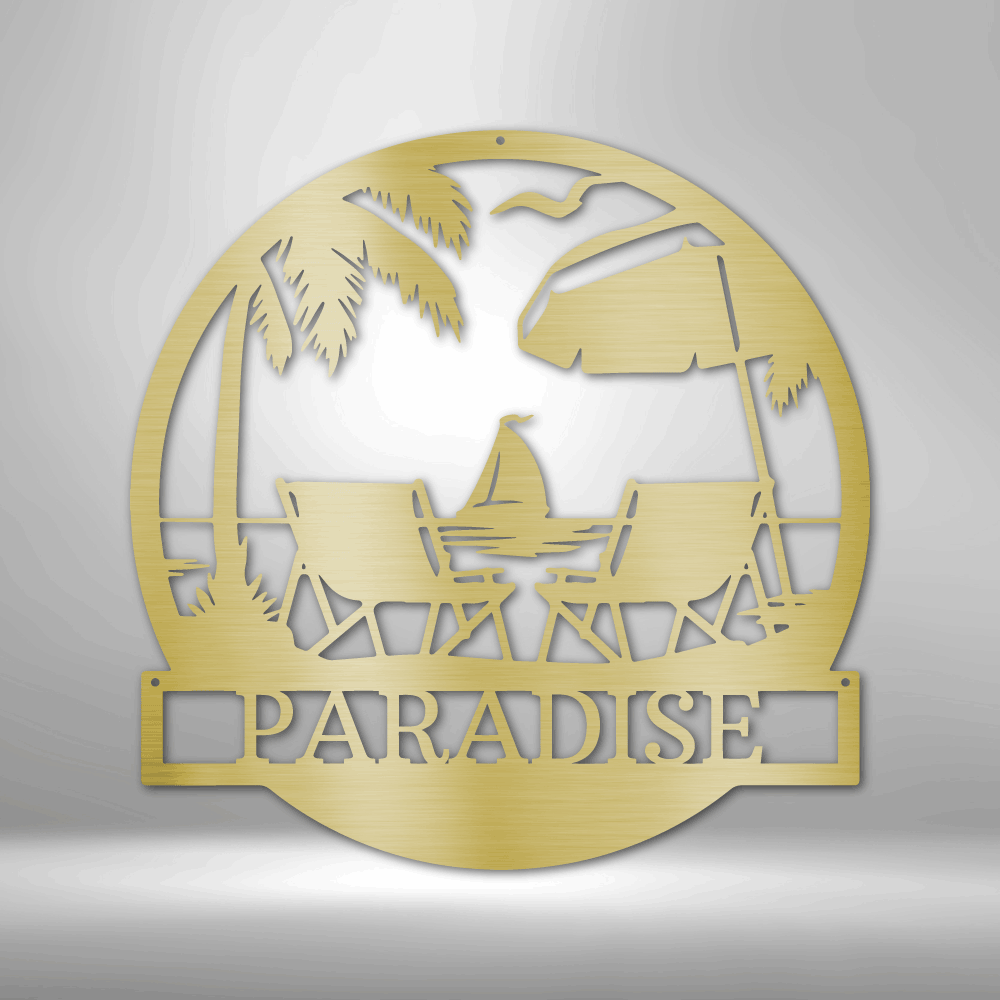 Beach Paradise Kişiselleştirilmiş Hediyeler - Özel Metal Tabela