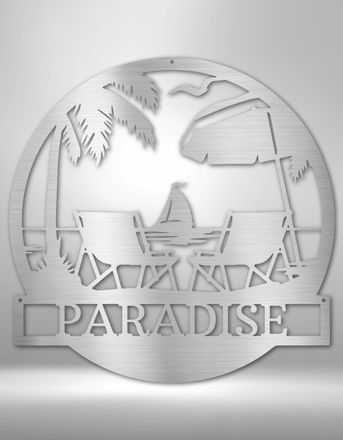 Resmi Galeri görüntüleyicisine yükleyin, Beach Paradise Kişiselleştirilmiş Hediyeler - Özel Metal Tabela
