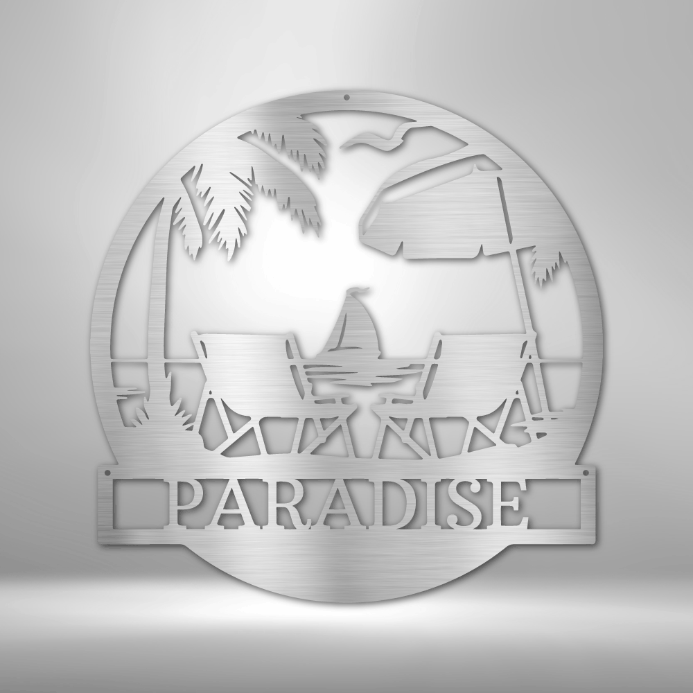 Beach Paradise Kişiselleştirilmiş Hediyeler - Özel Metal Tabela