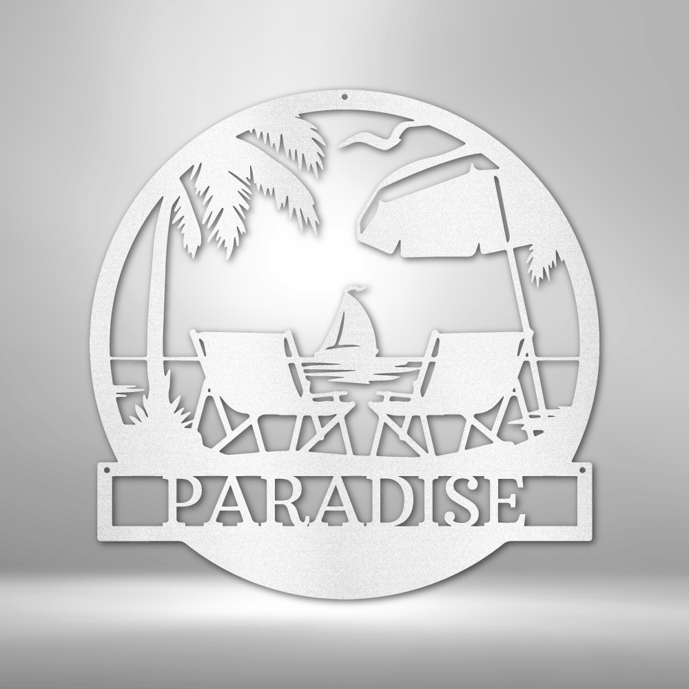 Beach Paradise Kişiselleştirilmiş Hediyeler - Özel Metal Tabela