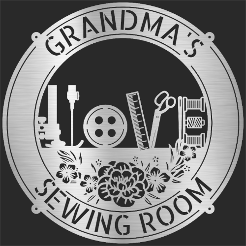 Sewing Love - Personalized Metal Sign for Sewing Room Decor