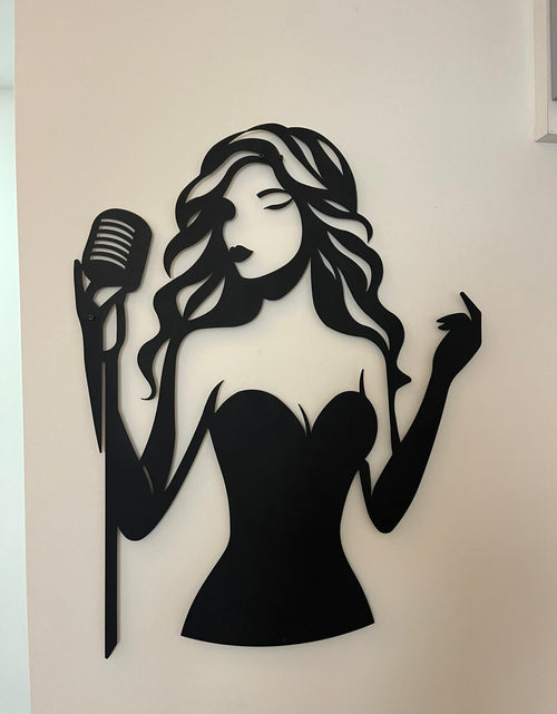 Load image into Gallery viewer, Jazz Singer Silhouette Metal Wall Art - Elegant Female Vocalist Decor - KAF355
