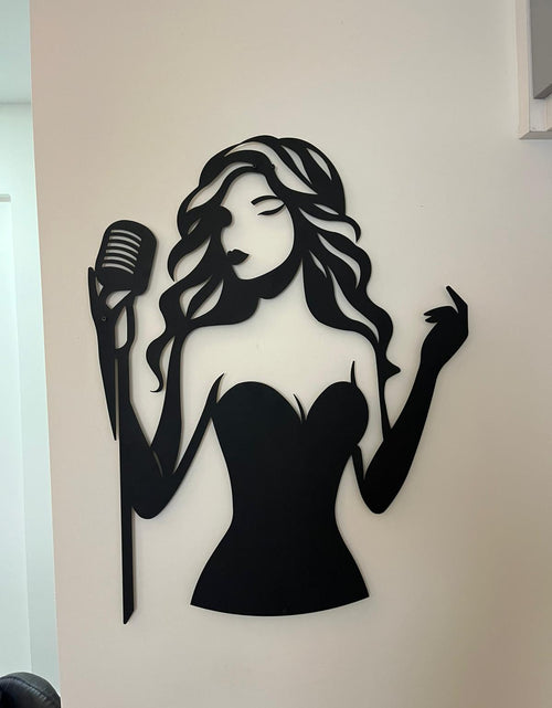 Load image into Gallery viewer, Jazz Singer Silhouette Metal Wall Art - Elegant Female Vocalist Decor - KAF355
