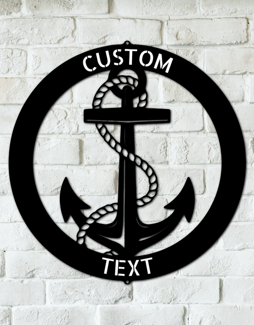 Load image into Gallery viewer, Elaborate Anchor Ring Personalized Gifts - Custom Metal Sign
