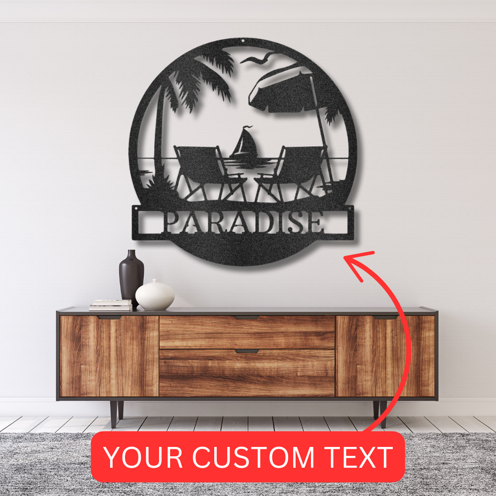 Beach Paradise Kişiselleştirilmiş Hediyeler - Özel Metal Tabela