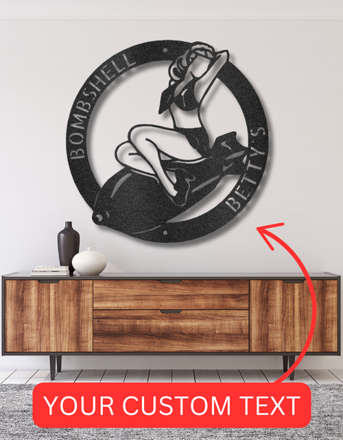 Load image into Gallery viewer, Bomber Lady Personalized Gifts - Custom Metal Sign
