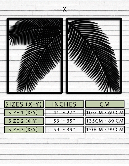 Load image into Gallery viewer, Palm Leaf Metal Wall Art – Tropical Minimalist Decor - KAF212
