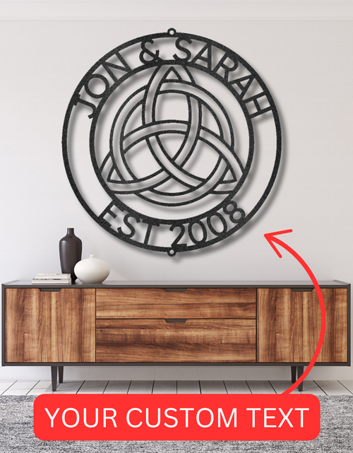 Load image into Gallery viewer, Celtic Knot Ring Personalized Gifts - Custom Metal Sign
