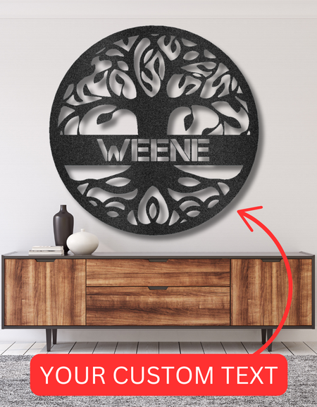 Hayat Ağacı Tabelası - Özel Metal Tabela, Aile Ağacı, Düğün Hediyesi