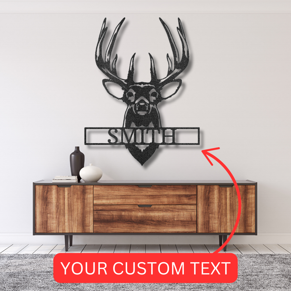 Buck Mount Geyik Kişiselleştirilmiş Hediyeler - Özel Metal Tabela