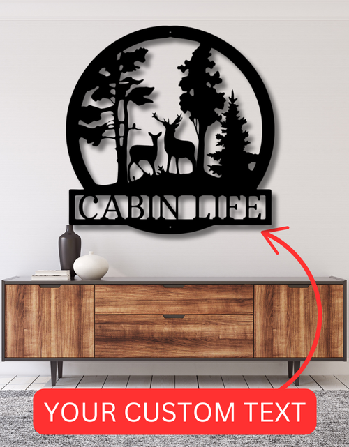 Load image into Gallery viewer, Deer Text Personalized Gifts - Custom Metal Sign, Anniversary/Wedding/Housewarming Gift
