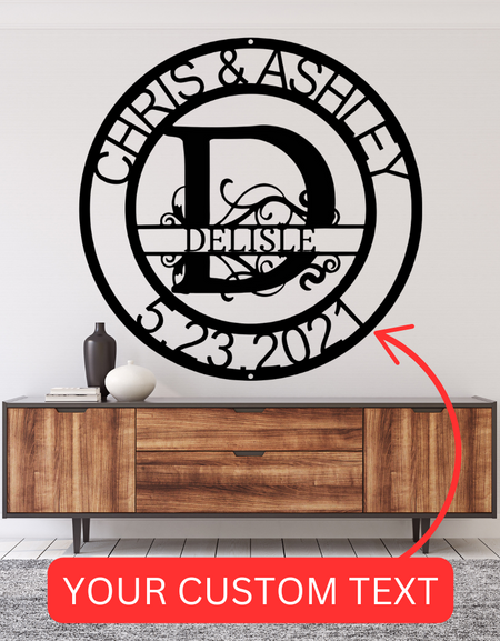 İsim Levhası - Özel Metal Levha, Bölünmüş Harf, Düğün Hediyesi