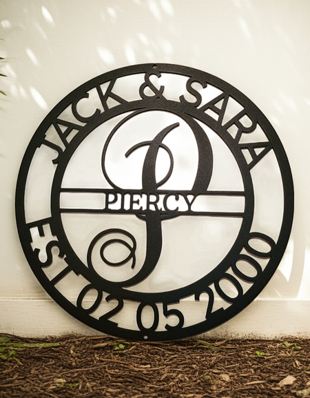 Elaborate Name Personalized Gifts - Custom Metal Sign, Split Letter