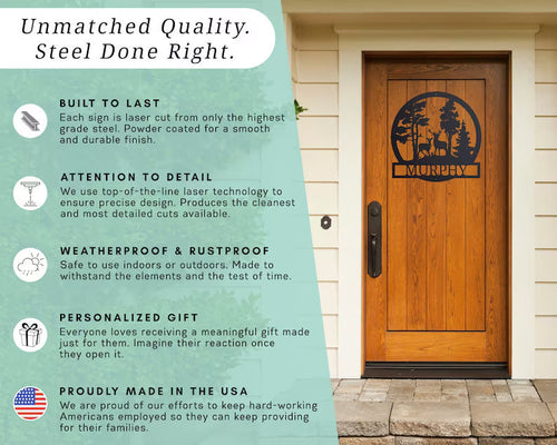 Load image into Gallery viewer, Deer Text Personalized Gifts - Custom Metal Sign, Anniversary/Wedding/Housewarming Gift
