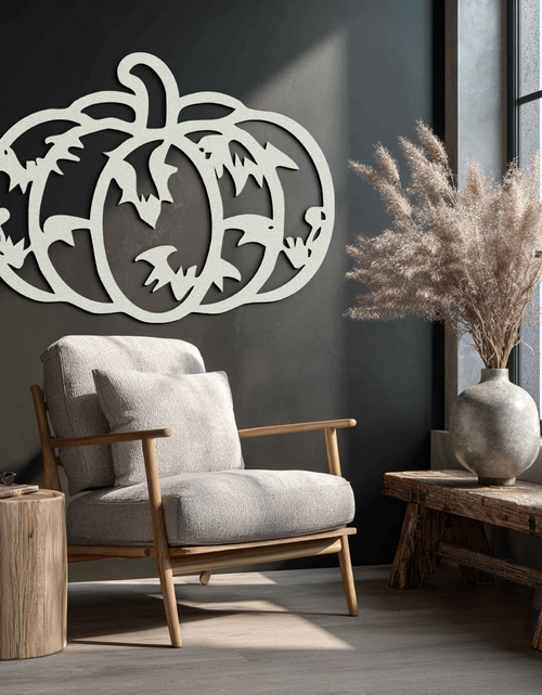 Load image into Gallery viewer, Halloween Pumpkin Faces Metal Wall Art – Spooky Black Steel Decoration- KAF502
