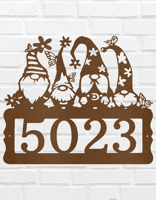 Load image into Gallery viewer, Gnome Address Personalized Gifts - Custom Metal Sign
