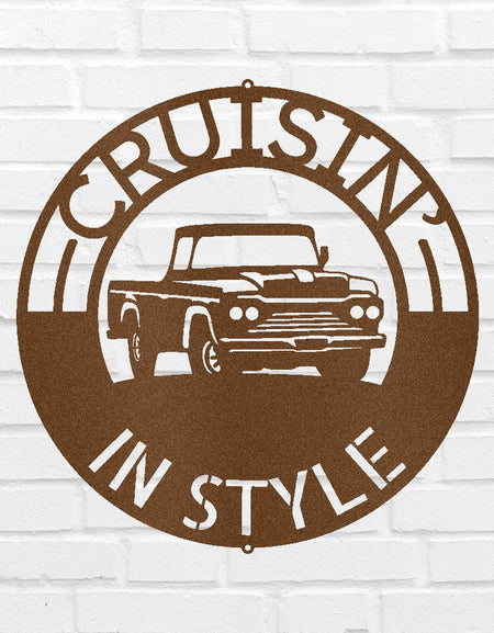 Klasik Kamyonet Kişiselleştirilmiş Hediyeler - Özel Metal Tabela