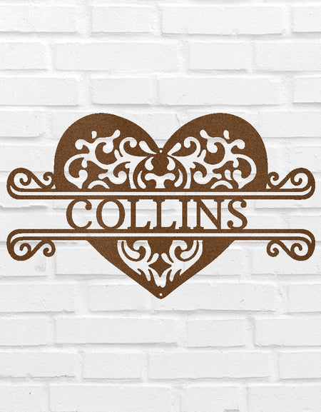 Fancy Heart Personalized Gifts - Custom Metal Sign