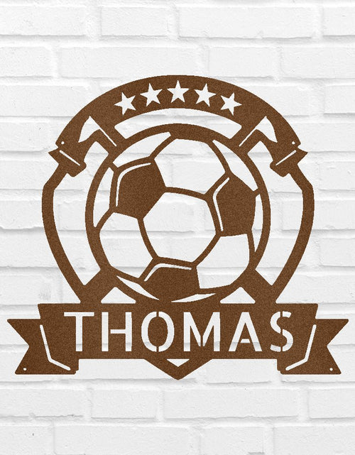 Load image into Gallery viewer, Soccer Plaque Personalized Gifts - Custom Metal Sign
