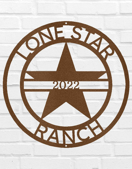 Yalnız Yıldız Eyalet Sembolü Kişiselleştirilmiş Hediyeler - Özel Metal Tabela