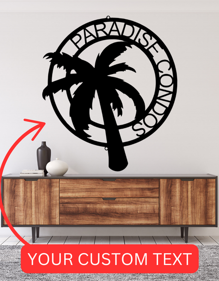 Palmiye Ağacı Kişiselleştirilmiş Hediyeler - Özel Metal Tabela