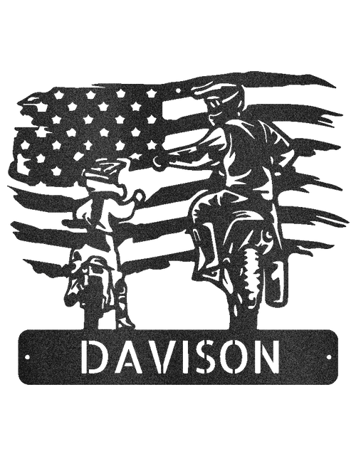 Load image into Gallery viewer, Personalized Motocross Metal Sign – Custom Father and Son Gift, Motocross Family Decor
