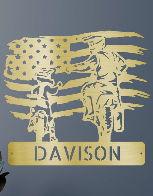 Load image into Gallery viewer, Personalized Motocross Metal Sign – Custom Father and Son Gift, Motocross Family Decor

