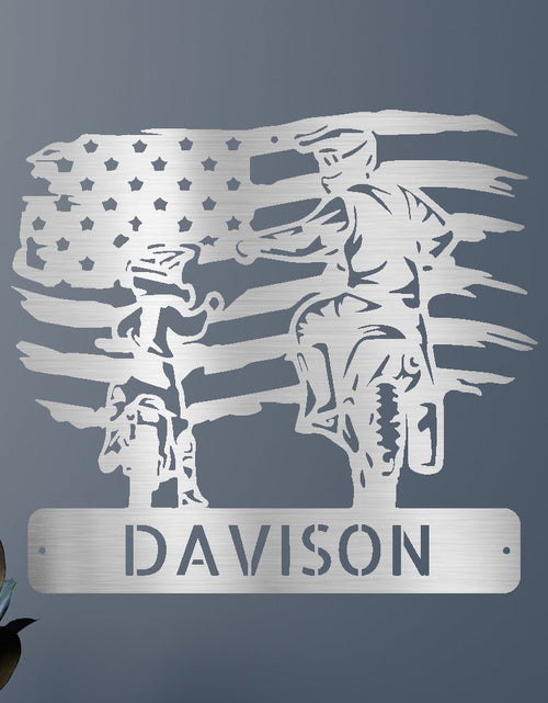 Load image into Gallery viewer, Personalized Motocross Metal Sign – Custom Father and Son Gift, Motocross Family Decor
