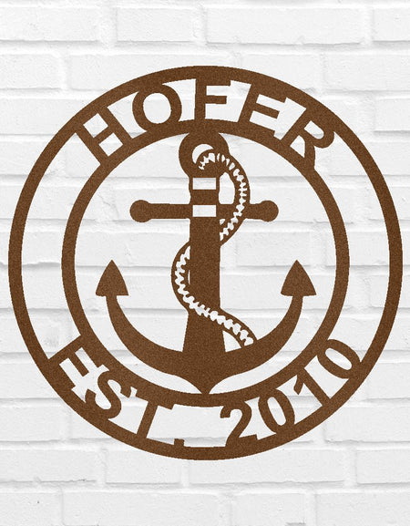 Anchor Aile Adı Kişiselleştirilmiş Hediyeler - Özel Metal Tabela