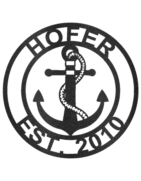 Anchor Aile Adı Kişiselleştirilmiş Hediyeler - Özel Metal Tabela