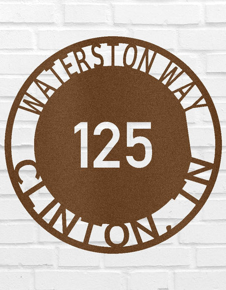 Kalın Daire Ev Adresi Kişiselleştirilmiş Hediyeler - Özel Metal Tabela