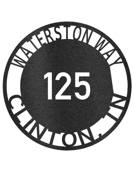 Kalın Daire Ev Adresi Kişiselleştirilmiş Hediyeler - Özel Metal Tabela