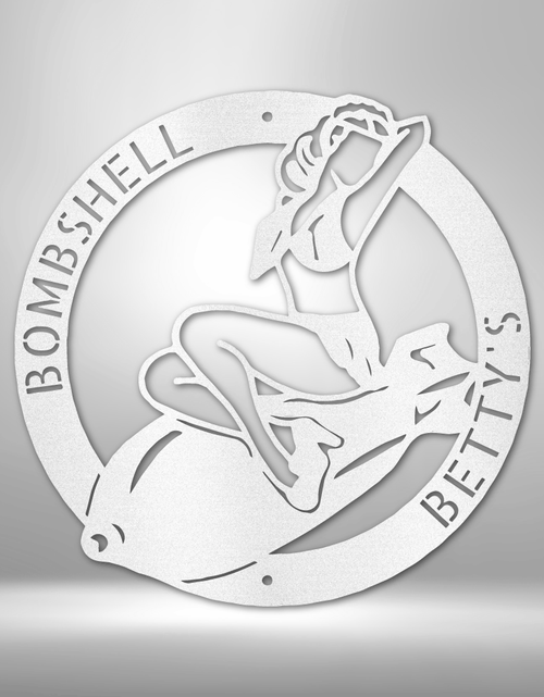 Load image into Gallery viewer, Bomber Lady Personalized Gifts - Custom Metal Sign
