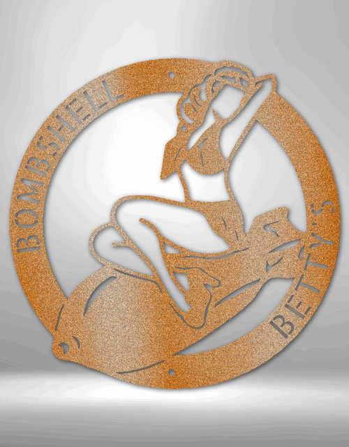 Load image into Gallery viewer, Bomber Lady Personalized Gifts - Custom Metal Sign
