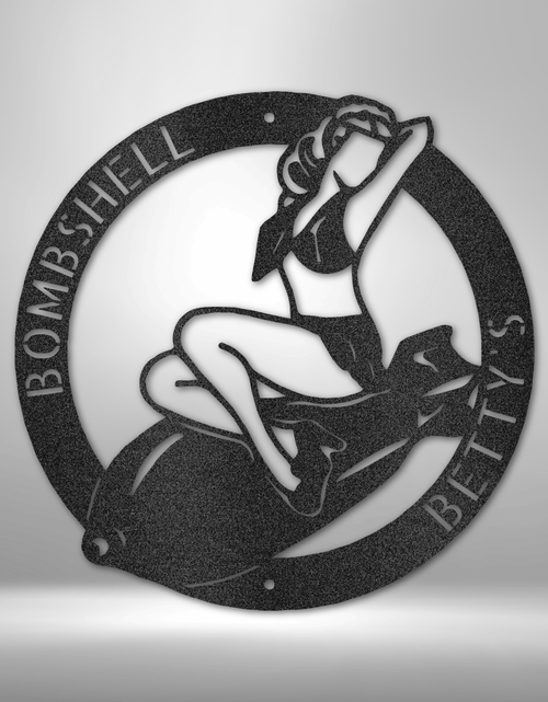 Load image into Gallery viewer, Bomber Lady Personalized Gifts - Custom Metal Sign
