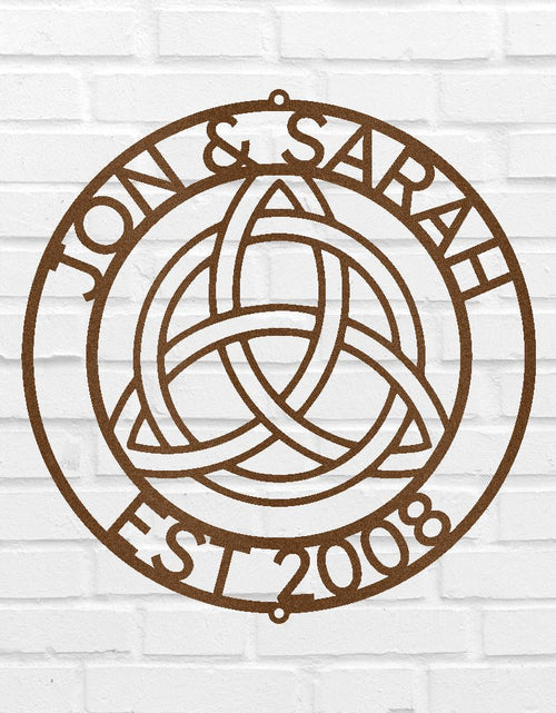 Load image into Gallery viewer, Celtic Knot Ring Personalized Gifts - Custom Metal Sign
