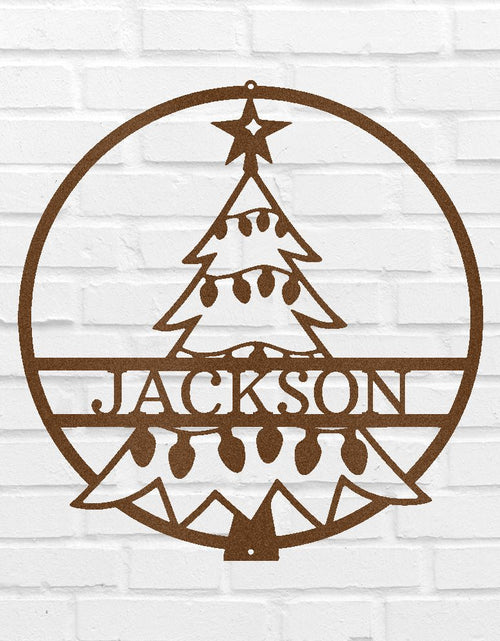 Load image into Gallery viewer, Christmas Tree Personalized Gifts - Custom Metal Sign
