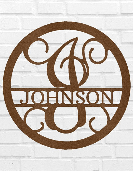 Circle Vine Kişiselleştirilmiş Hediyeler - Özel Metal Tabela, Bölünmüş Harf