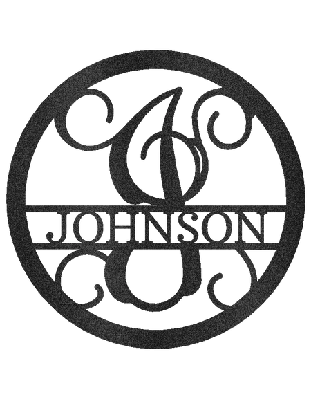 Circle Vine Kişiselleştirilmiş Hediyeler - Özel Metal Tabela, Bölünmüş Harf