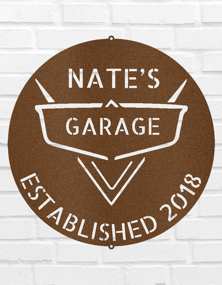 Klasik Araba Garajı Kişiselleştirilmiş Hediyeler - Özel Metal Tabela