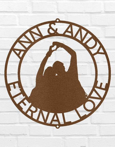 Çift İsimli Kişiselleştirilmiş Hediyeler - Özel Metal Tabela, Yıldönümü/Düğün Hediyesi