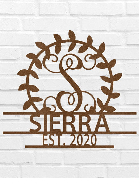 Crest Sign Kişiselleştirilmiş Hediyeler - Özel Metal Tabela, Bölünmüş Harf, Soyadı, Düğün Hediyesi