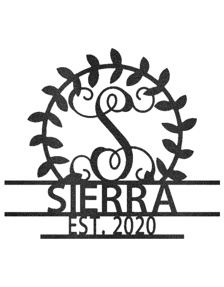 Crest Sign Kişiselleştirilmiş Hediyeler - Özel Metal Tabela, Bölünmüş Harf, Soyadı, Düğün Hediyesi