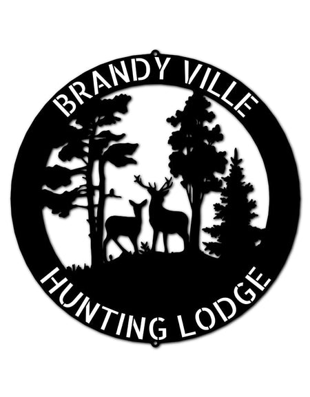 Deer Forest Text Personalized Gifts - Custom Metal Sign, Anniversary/Wedding/Housewarming Gift