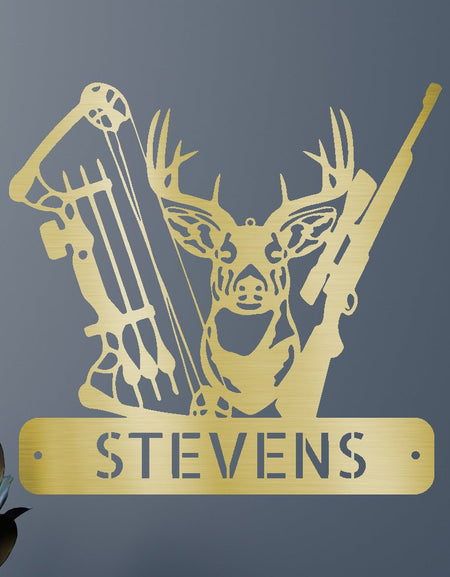 Deer Hunter Sign - Custom Metal Sign, Christmas Gift