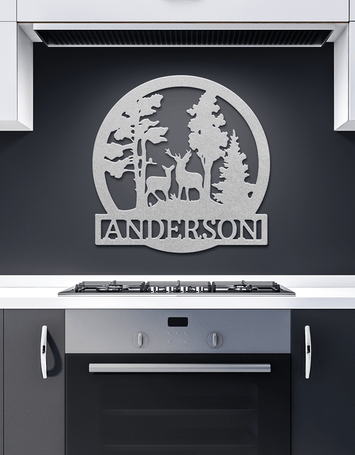 Load image into Gallery viewer, Deer Text Personalized Gifts - Custom Metal Sign, Anniversary/Wedding/Housewarming Gift
